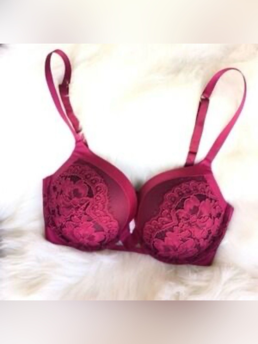 Victoria's Secret Lace Push-Up Bra in Deep Wine